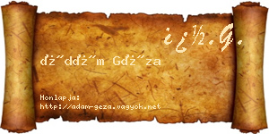 Ádám Géza névjegykártya