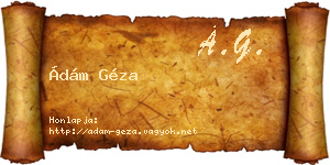 Ádám Géza névjegykártya