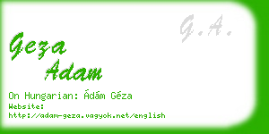 geza adam business card