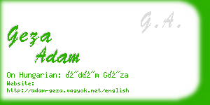 geza adam business card